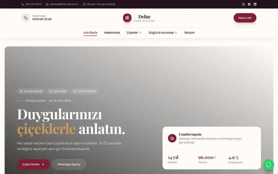 Çiçekçi · Zarif şablonu