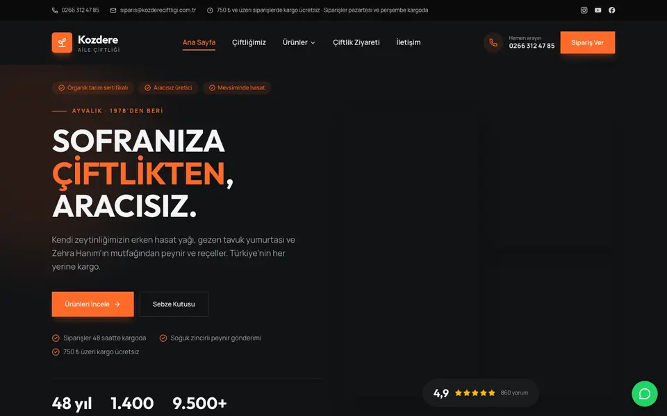 Çiftlik & Organik Ürünler · Cesur şablonu