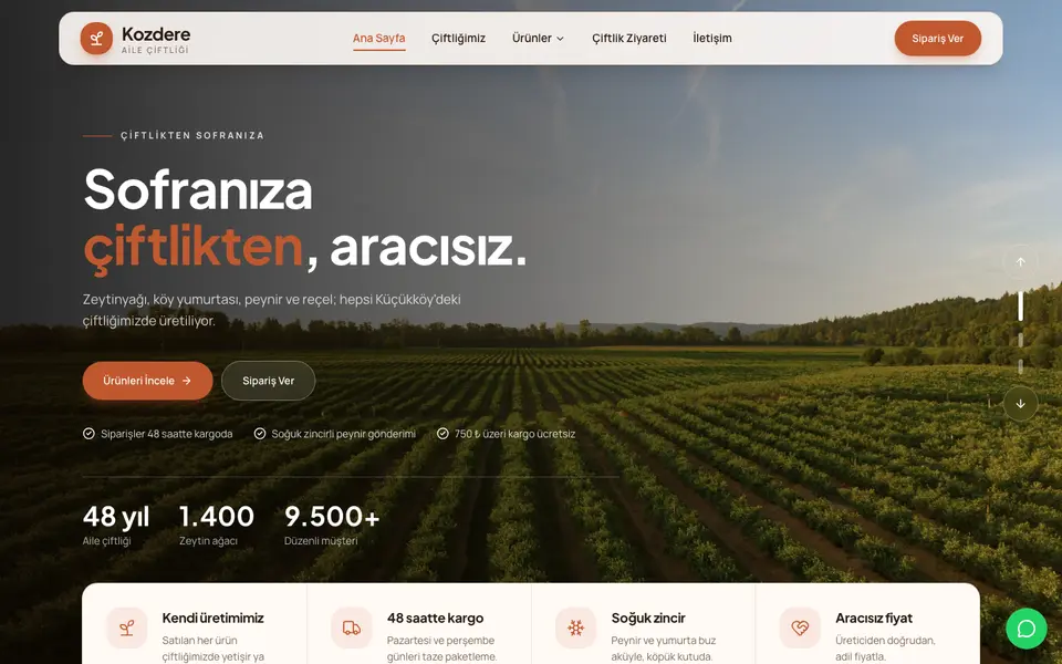 Çiftlik & Organik Ürünler · Dinamik şablonu