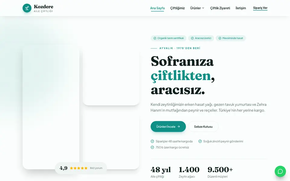 Çiftlik & Organik Ürünler · Doğal şablonu