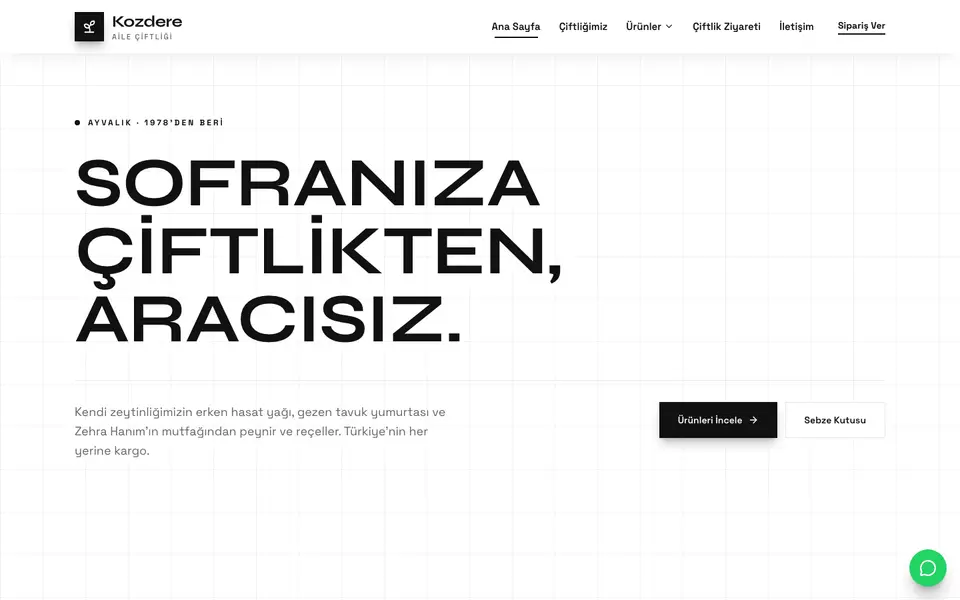 Çiftlik & Organik Ürünler · Monokrom şablonu