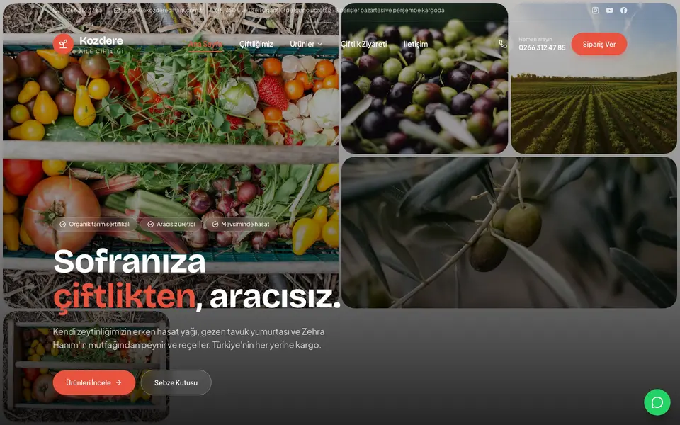 Çiftlik & Organik Ürünler · Mozaik şablonu