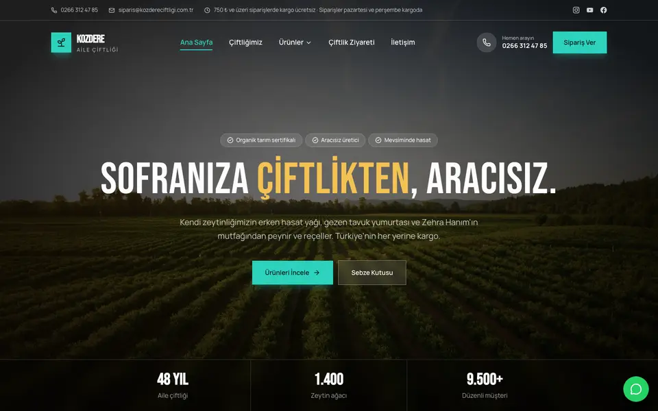 Çiftlik & Organik Ürünler · Sinema şablonu
