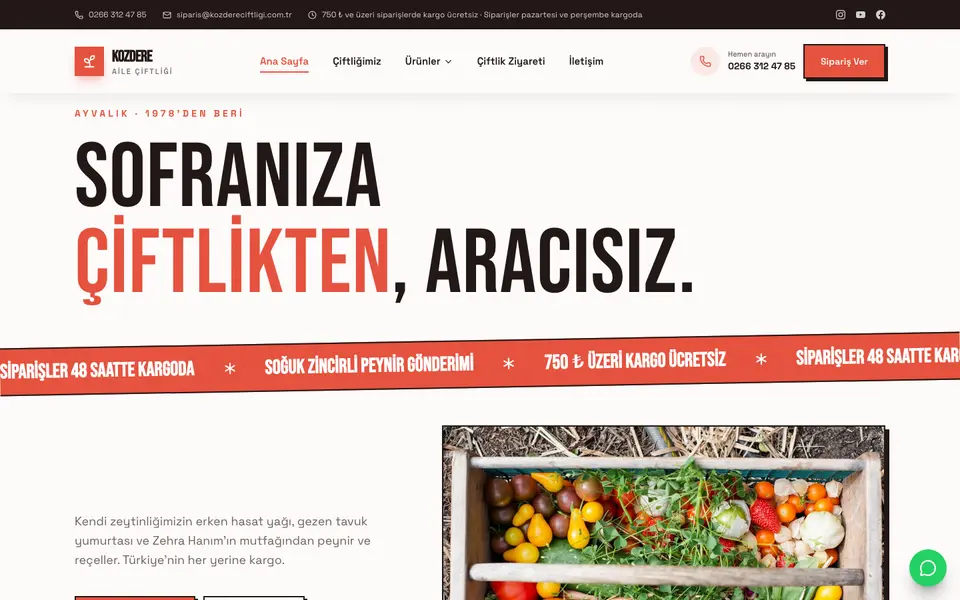 Çiftlik & Organik Ürünler · Sokak şablonu