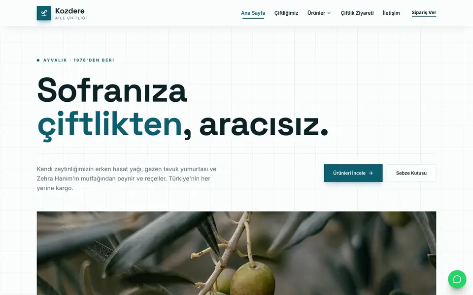 Çiftlik & Organik Ürünler · Teknik şablonu