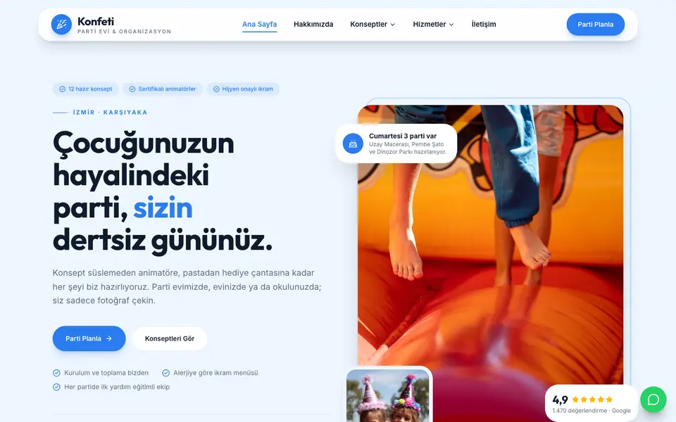 Çocuk Partisi · Modern şablonu