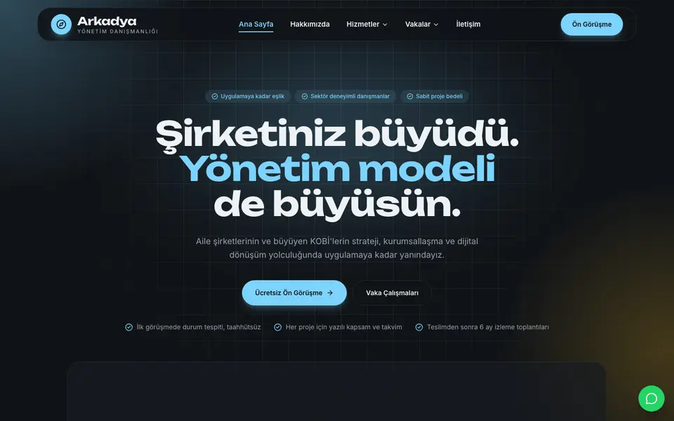 Yönetim Danışmanlığı · Cam şablonu