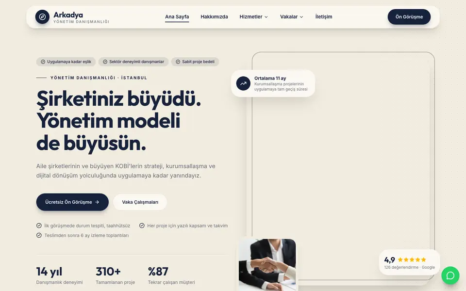 Yönetim Danışmanlığı · Modern şablonu