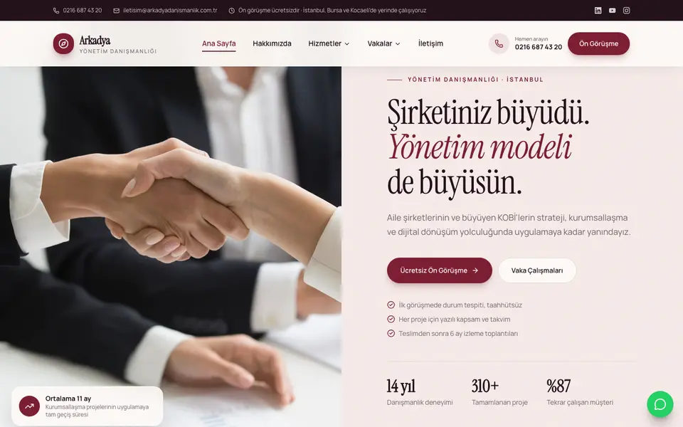 Yönetim Danışmanlığı · Retro şablonu