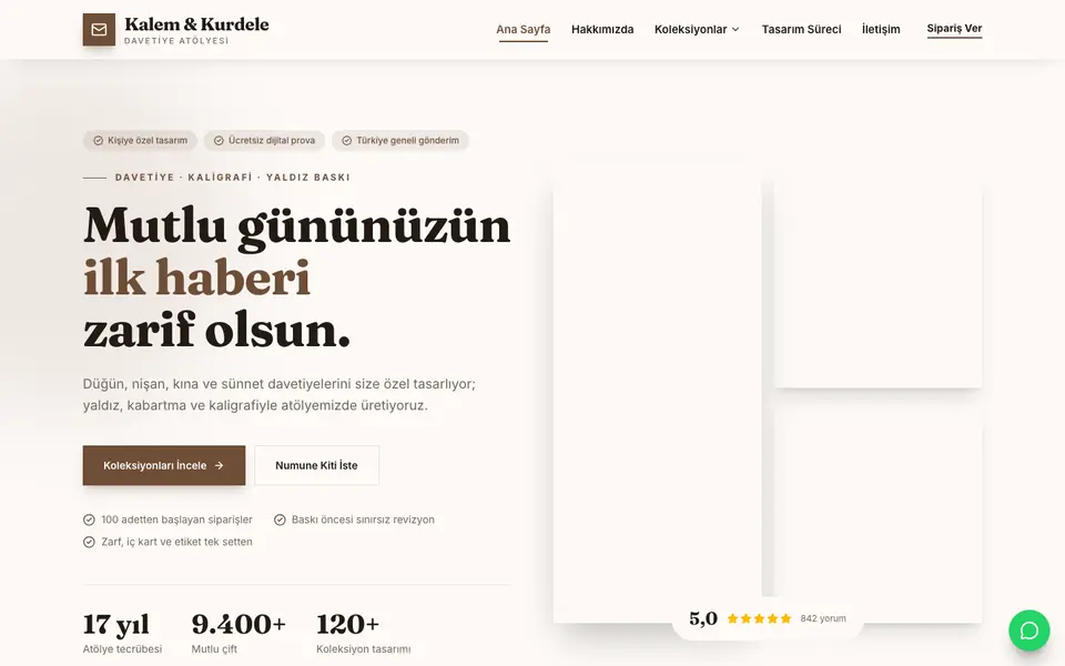 Davetiye · Atölye şablonu