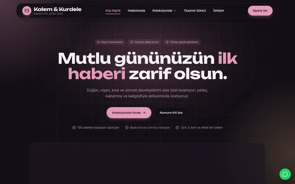 Davetiye · Cam şablonu