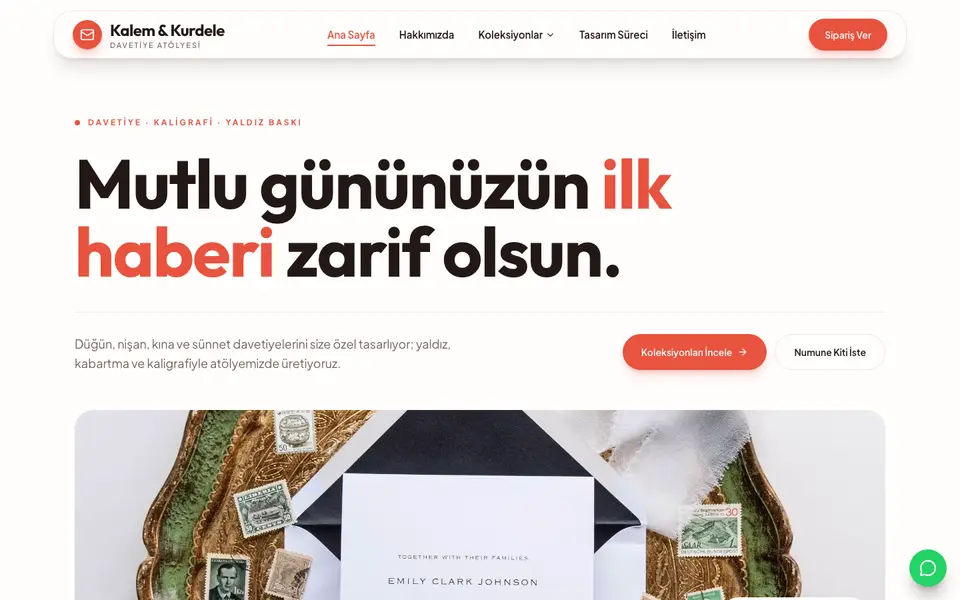 Davetiye · Canlı şablonu