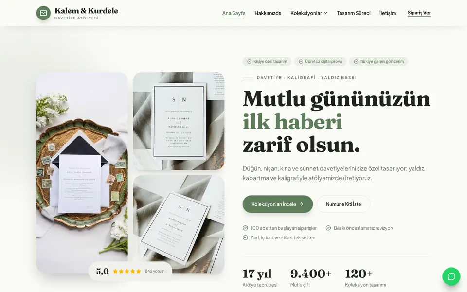 Davetiye · Doğal şablonu