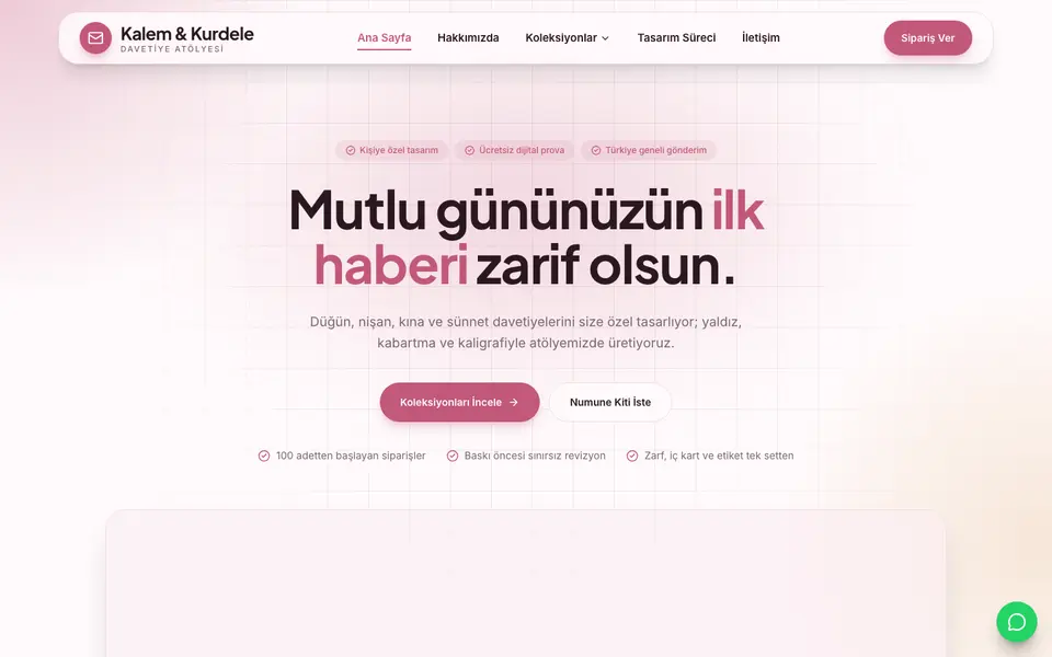 Davetiye · Kristal şablonu