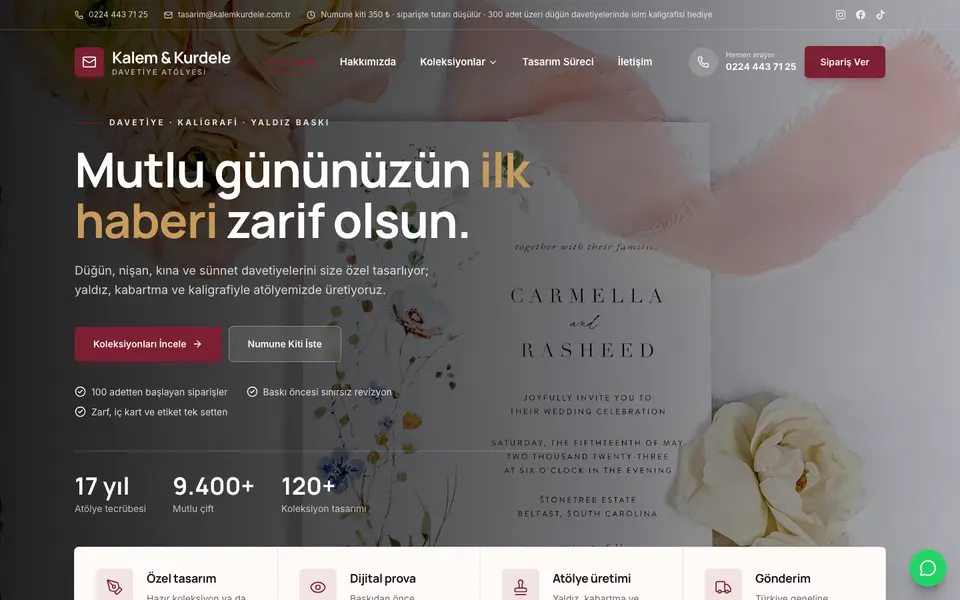 Davetiye · Kurumsal şablonu