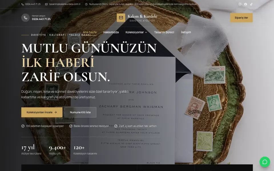 Davetiye · Lüks şablonu