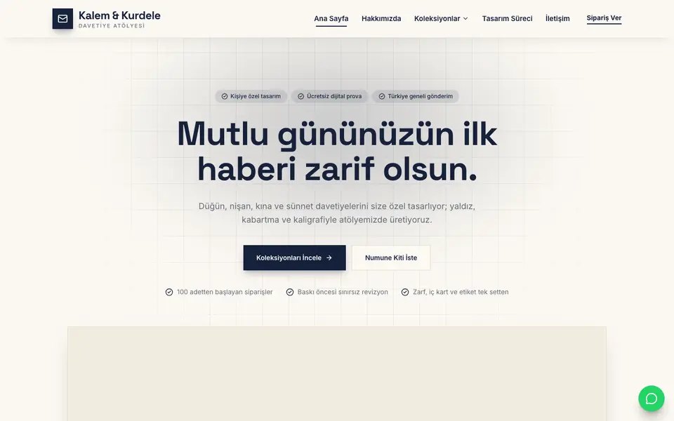 Davetiye · Minimal şablonu