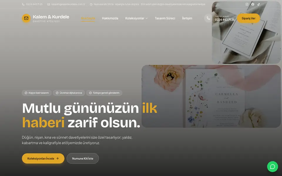 Davetiye · Mozaik şablonu