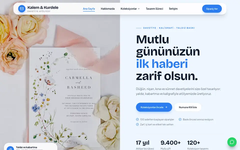 Davetiye · Pastel şablonu