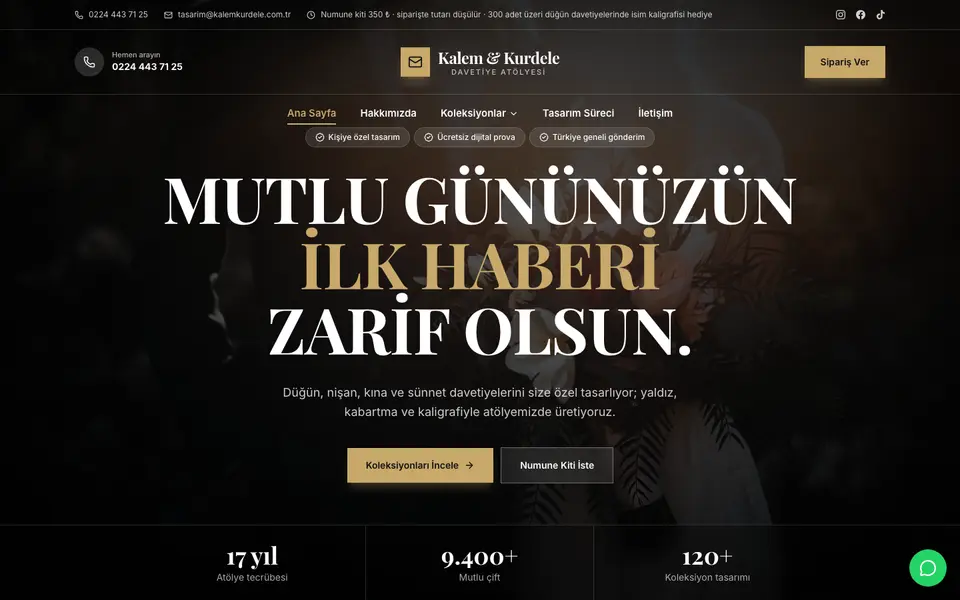 Davetiye · Prestij şablonu