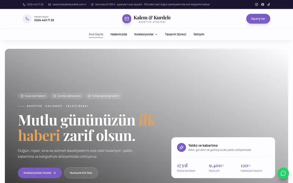 Davetiye · Zarif şablonu