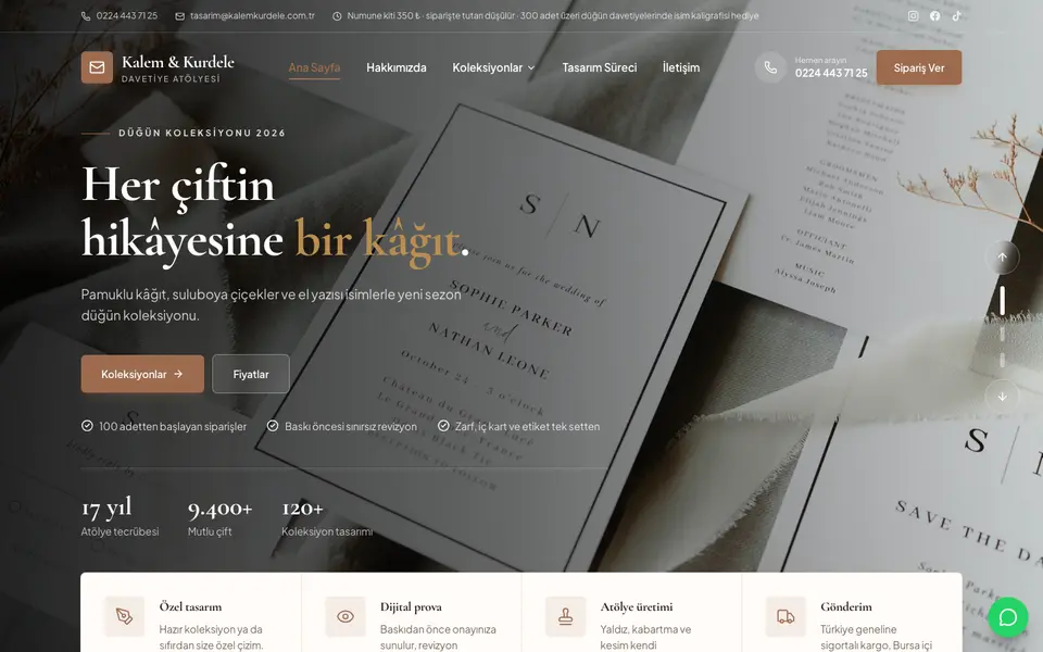 Davetiye web sitesi şablonu