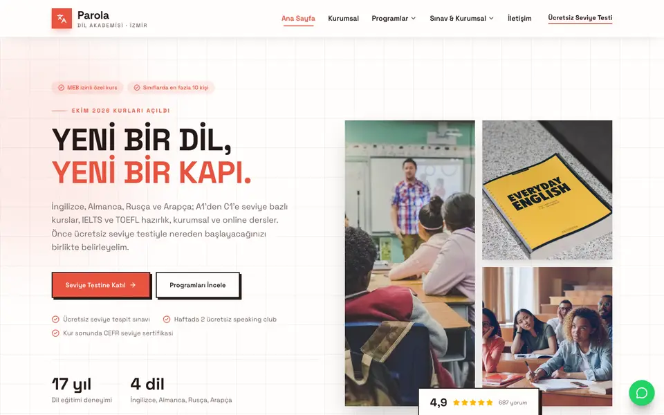 Dil Okulu · Brutal şablonu