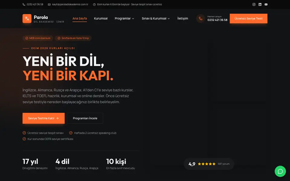 Dil Okulu · Cesur şablonu