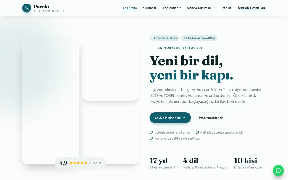Dil Okulu · Doğal şablonu