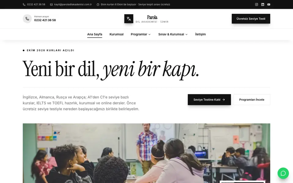 Dil Okulu · Gazete şablonu