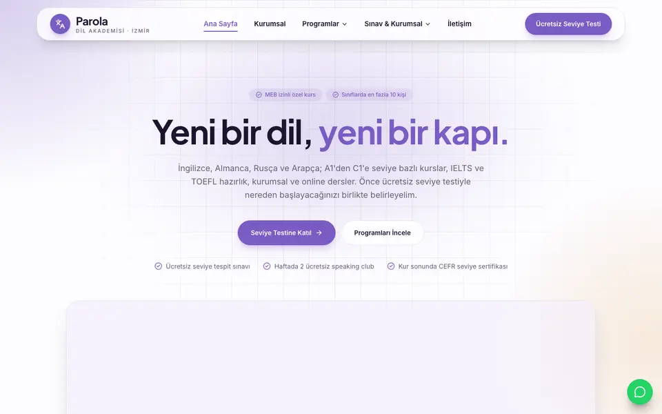 Dil Okulu · Kristal şablonu
