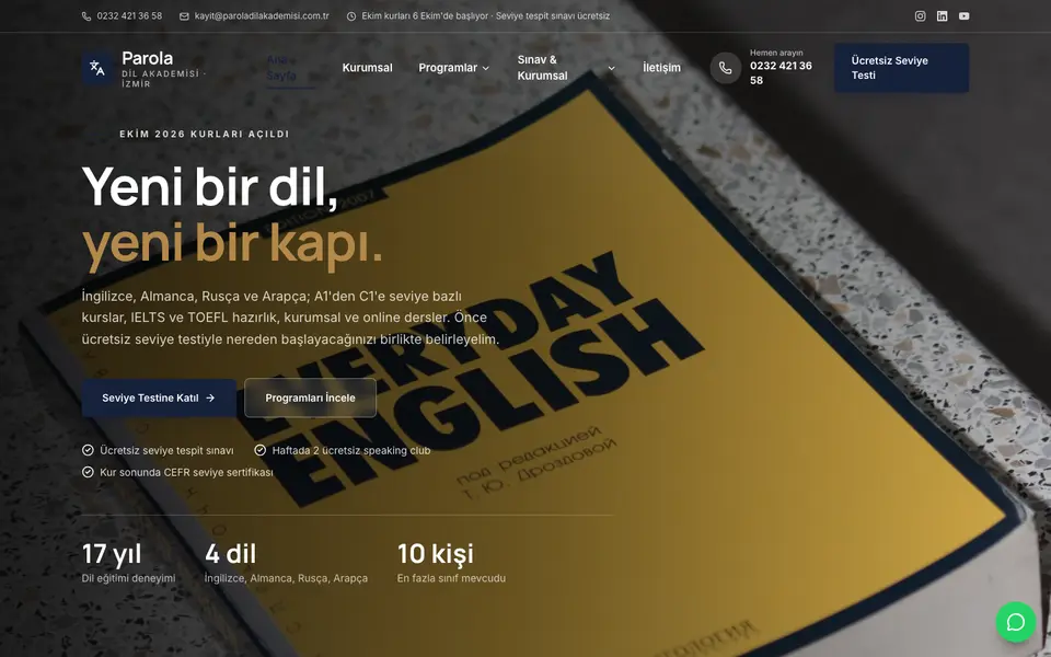 Dil Okulu · Kurumsal şablonu