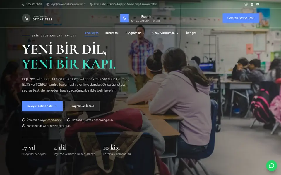 Dil Okulu · Lüks şablonu