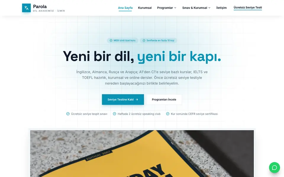 Dil Okulu · Minimal şablonu