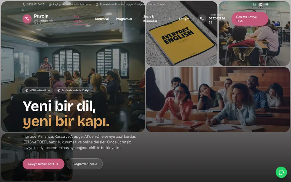Dil Okulu · Mozaik şablonu