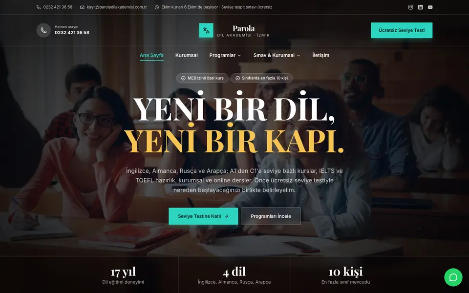 Dil Okulu · Prestij şablonu