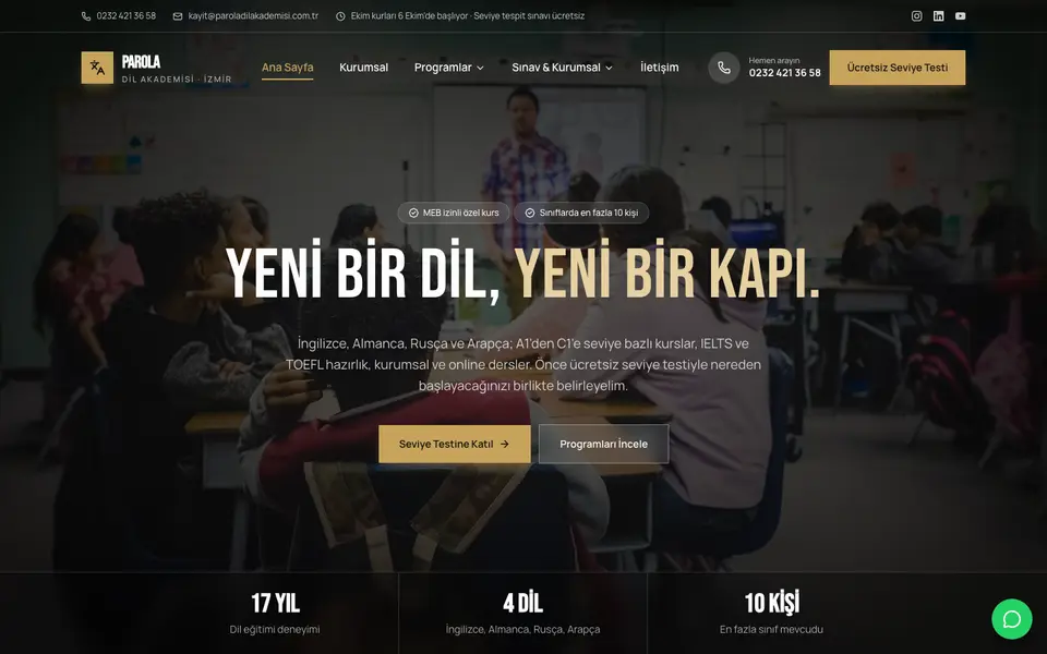 Dil Okulu · Sinema şablonu