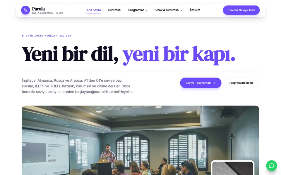 Dil Okulu · Vitrin şablonu
