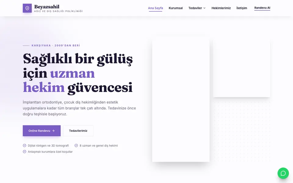 Diş Kliniği · Atölye şablonu