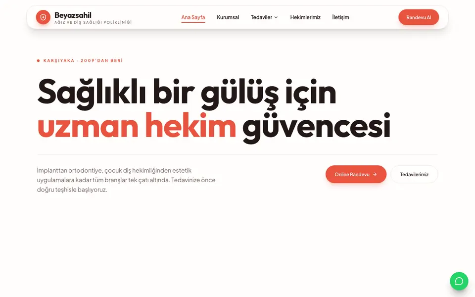 Diş Kliniği · Canlı şablonu