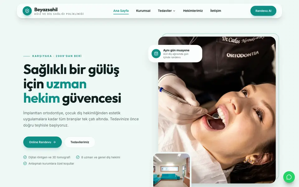 Diş Kliniği · Modern şablonu