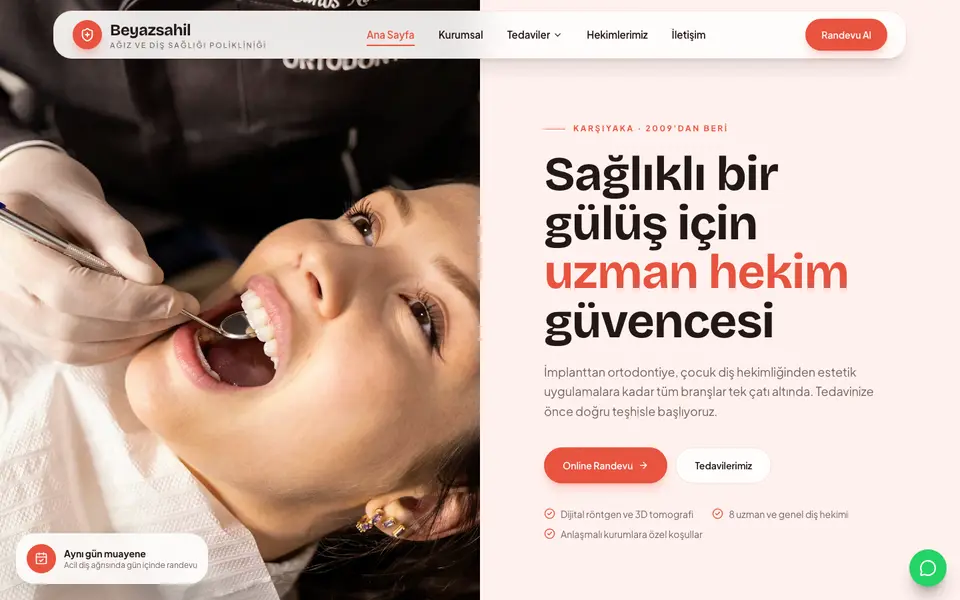 Diş Kliniği · Pastel şablonu