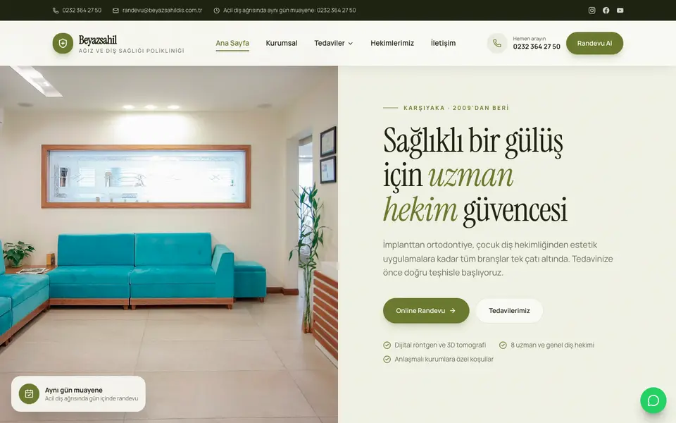 Diş Kliniği · Retro şablonu