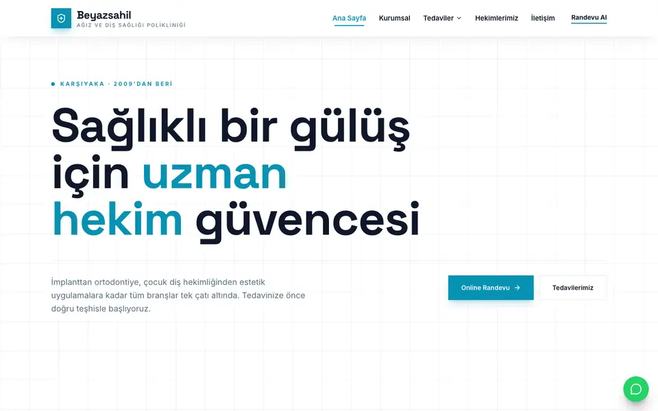 Diş Kliniği · Teknik şablonu
