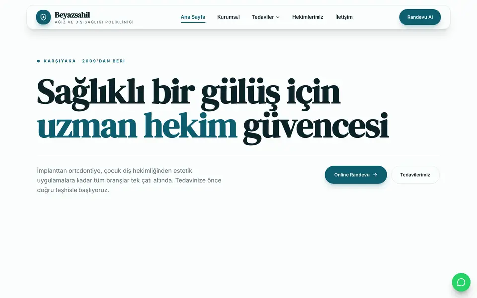 Diş Kliniği · Vitrin şablonu