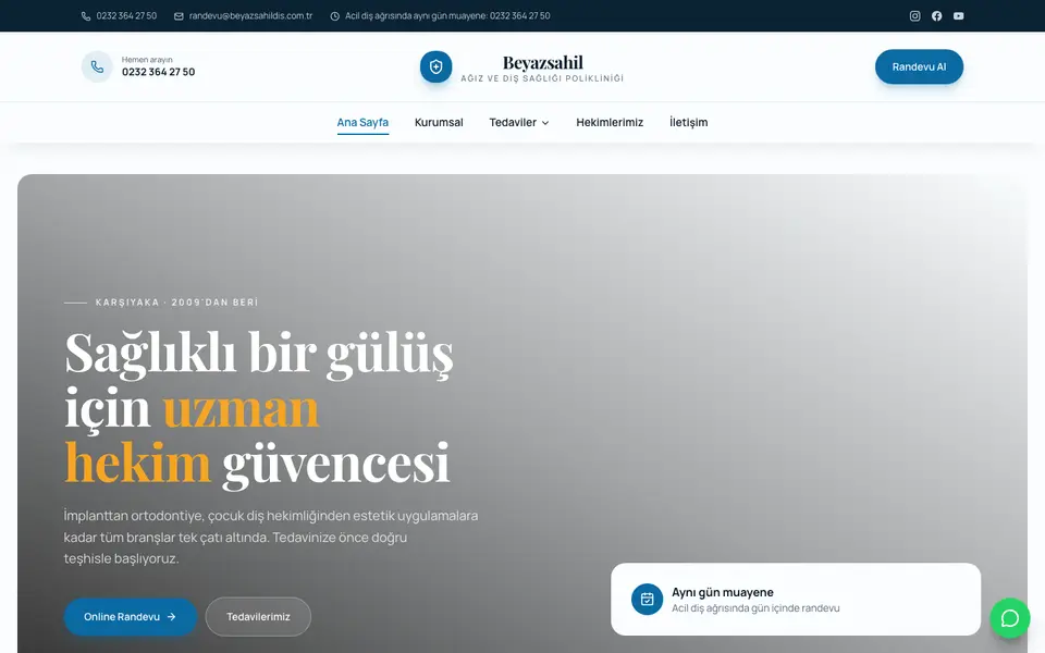 Diş Kliniği · Zarif şablonu