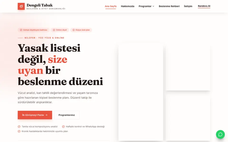Diyetisyen · Atölye şablonu