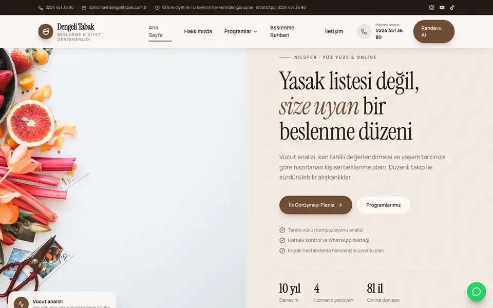 Diyetisyen · Retro şablonu