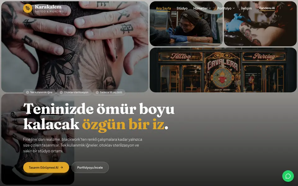 Dövme Stüdyosu · Bahar şablonu