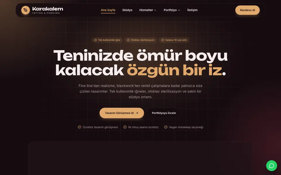 Dövme Stüdyosu · Cam şablonu